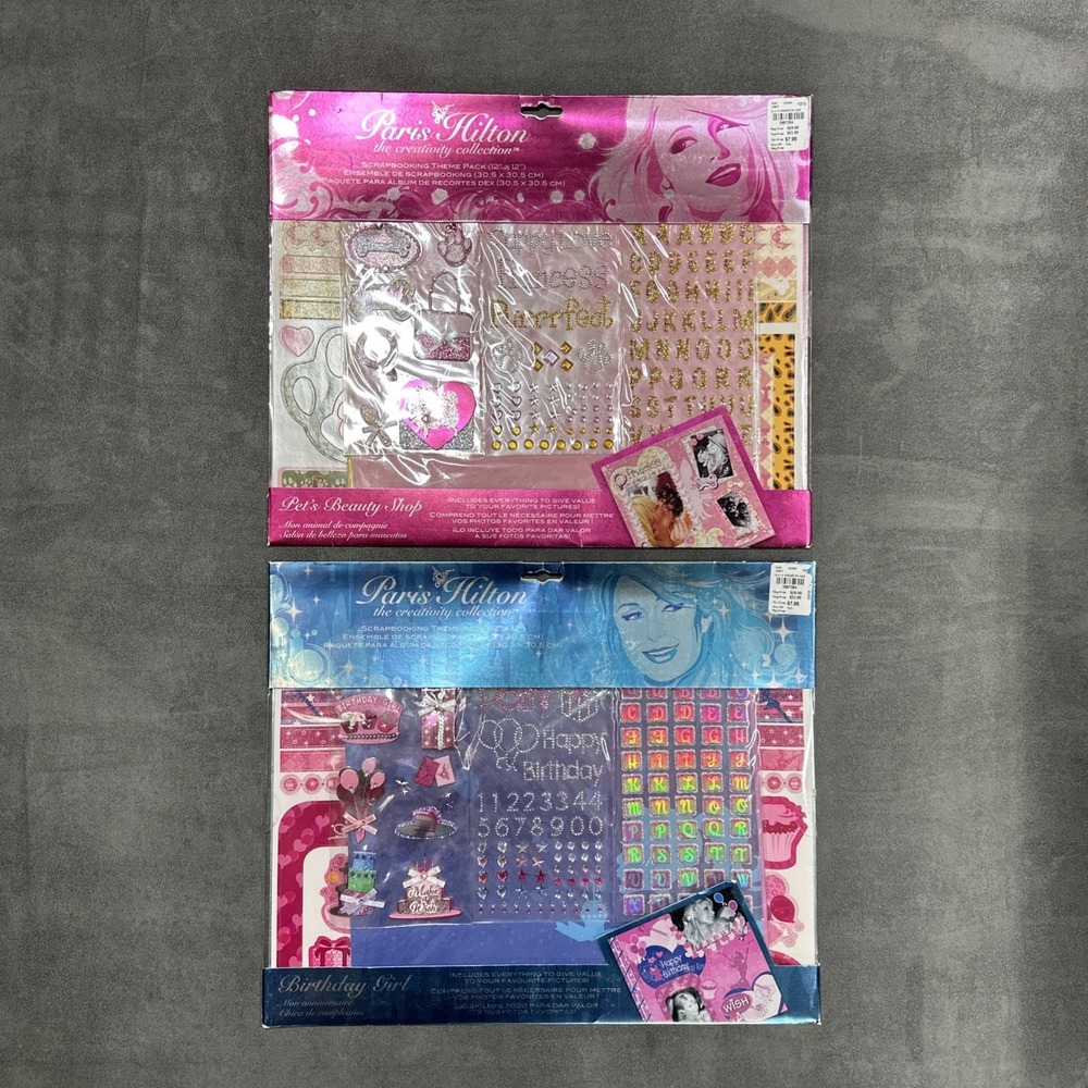 RARE Paris Hilton Creativity Collection Scrapbooking Birthday Girl & Pack Pets